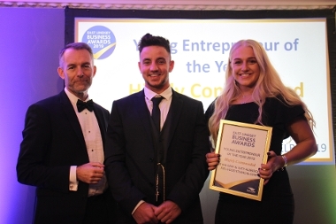 Ryan Gray and Lucy Aldridge are given highly commended for the Young Entrepreneur Category