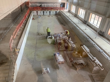 overhead shot of the new pool